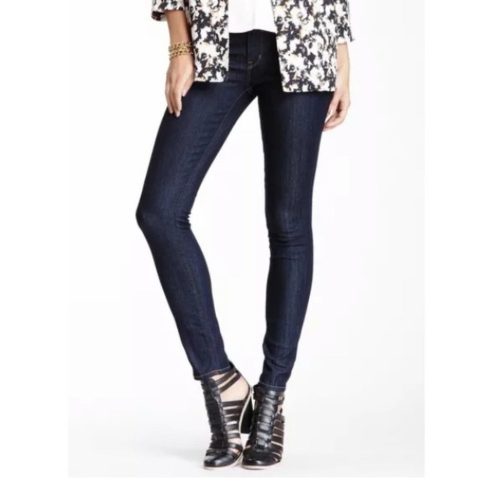 Rich & Skinny Skinny Jeans in Carly Blue Lower Rise Stretch Dark Wash Sz 28